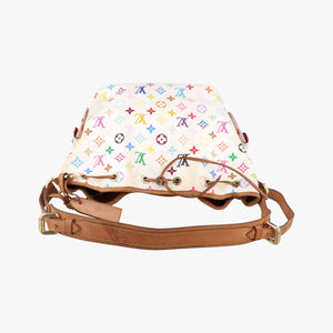 Secondhand Louis Vuitton Petit Noe white Monogram Multicolor M42229 shoulderbag | stylenewstar