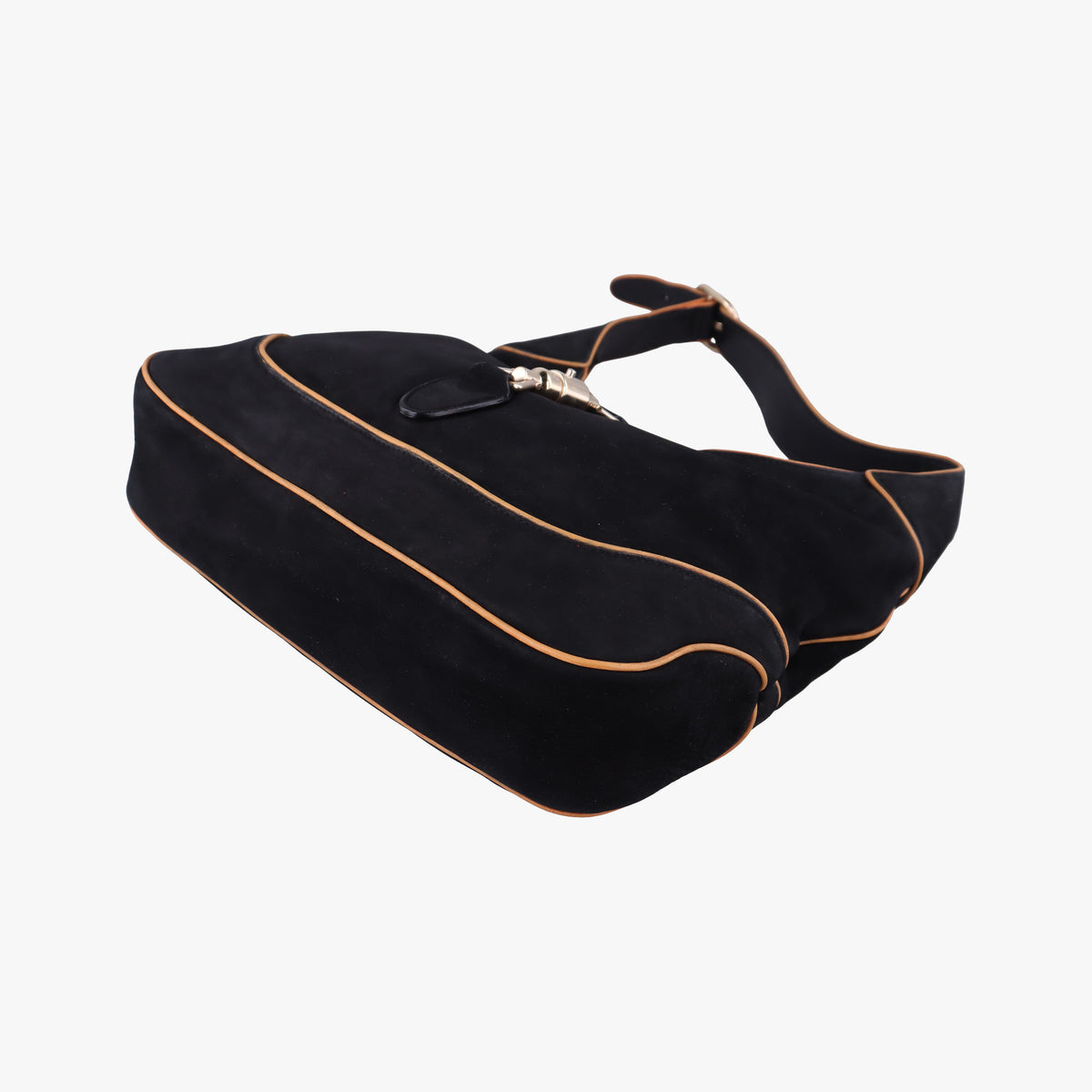 Pre-owned Gucci Jackie Flora Hobo Black Suede 277520 shoulderbag | stylenewstar