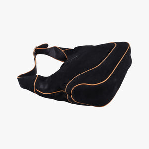 Pre-owned Gucci Jackie Flora Hobo Black Suede 277520 shoulderbag | stylenewstar