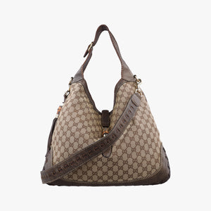 Secondhand Gucci New Jackie Beige x Brown canvas×leather 218491 shoulderbag | stylenewstar