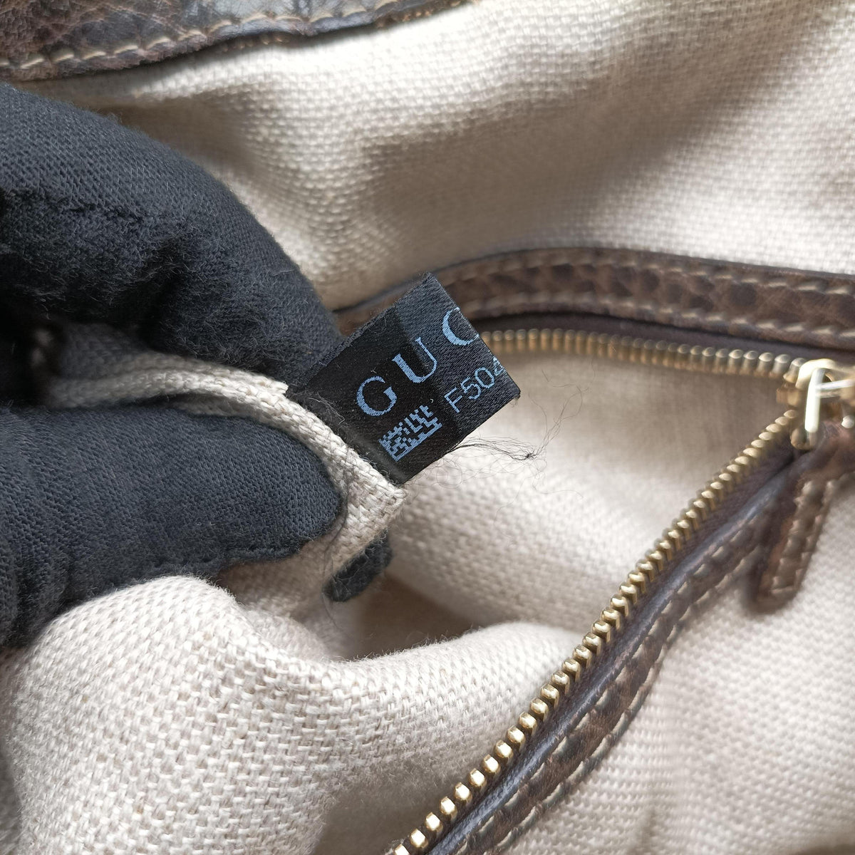 Secondhand Gucci New Jackie Beige x Brown canvas×leather 218491 shoulderbag | stylenewstar