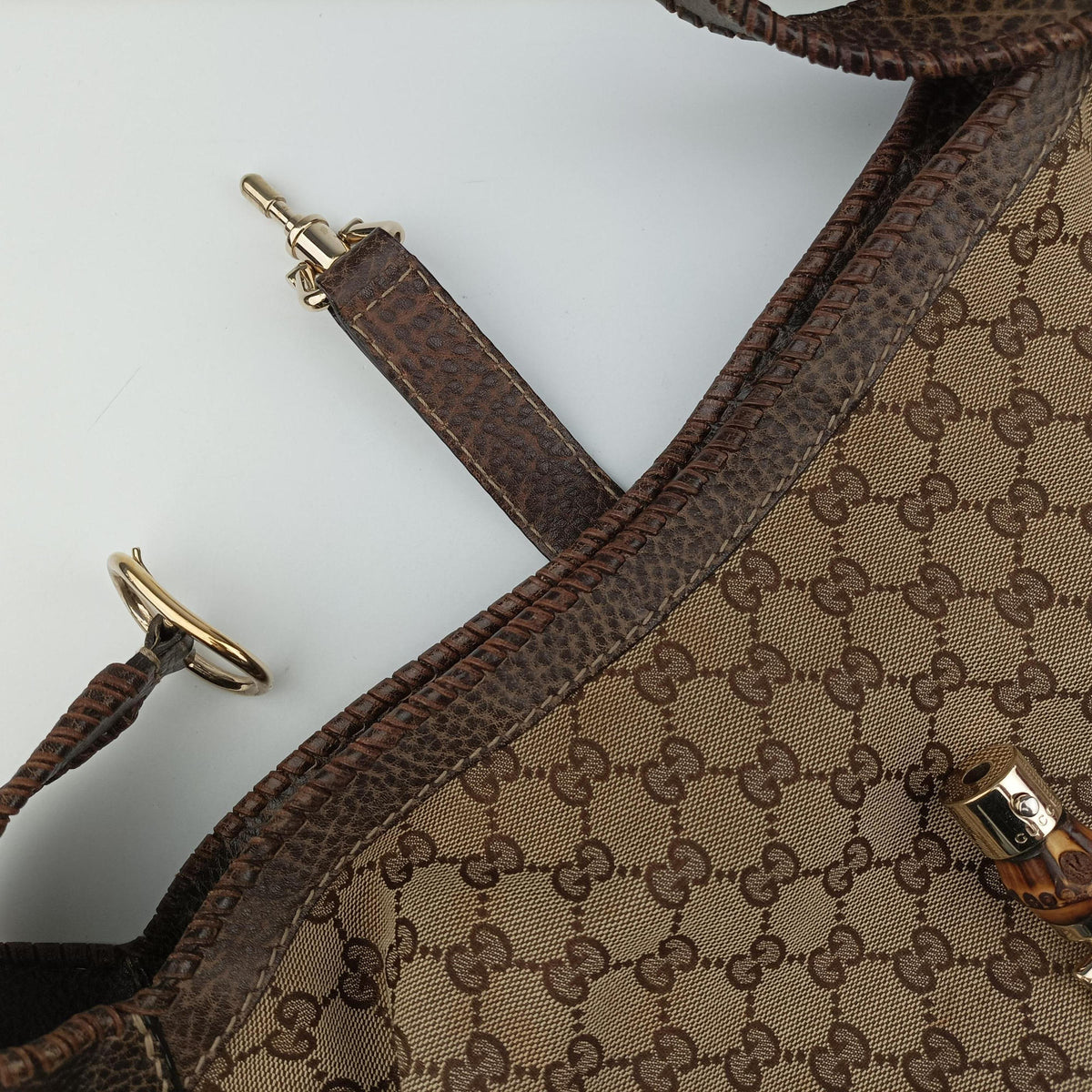 Secondhand Gucci New Jackie Beige x Brown canvas×leather 218491 shoulderbag | stylenewstar