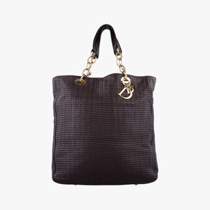 Secondhand Christian Dior Soft Lady Dior Intrecciato Tote Burgundy lambskin  handbag | stylenewstar