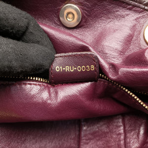 Secondhand Christian Dior Soft Lady Dior Intrecciato Tote Burgundy lambskin  handbag | stylenewstar