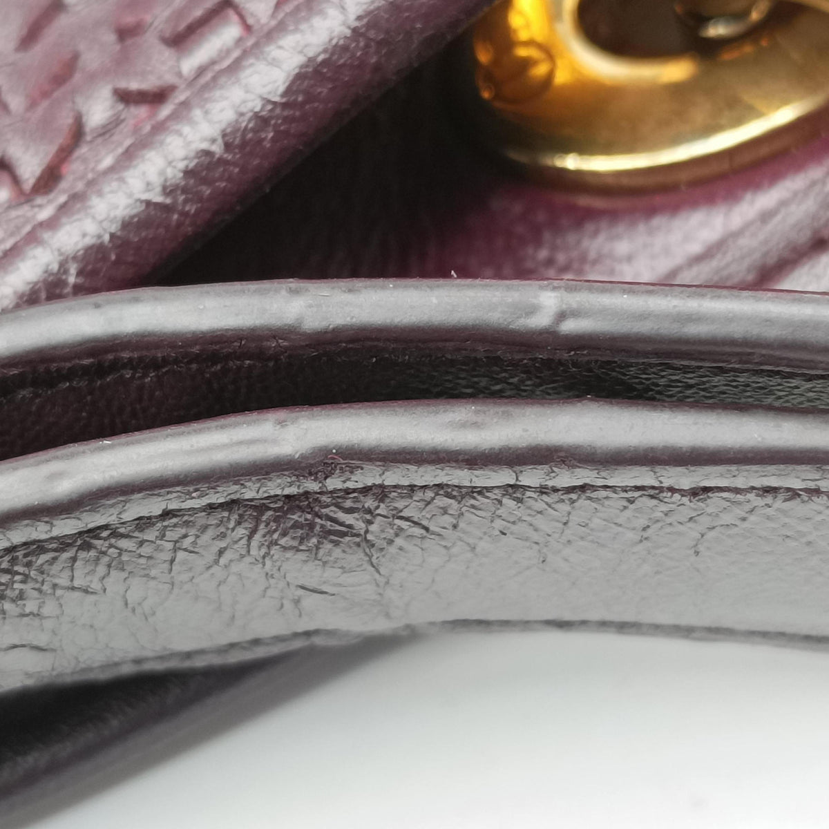Secondhand Christian Dior Soft Lady Dior Intrecciato Tote Burgundy lambskin  handbag | stylenewstar