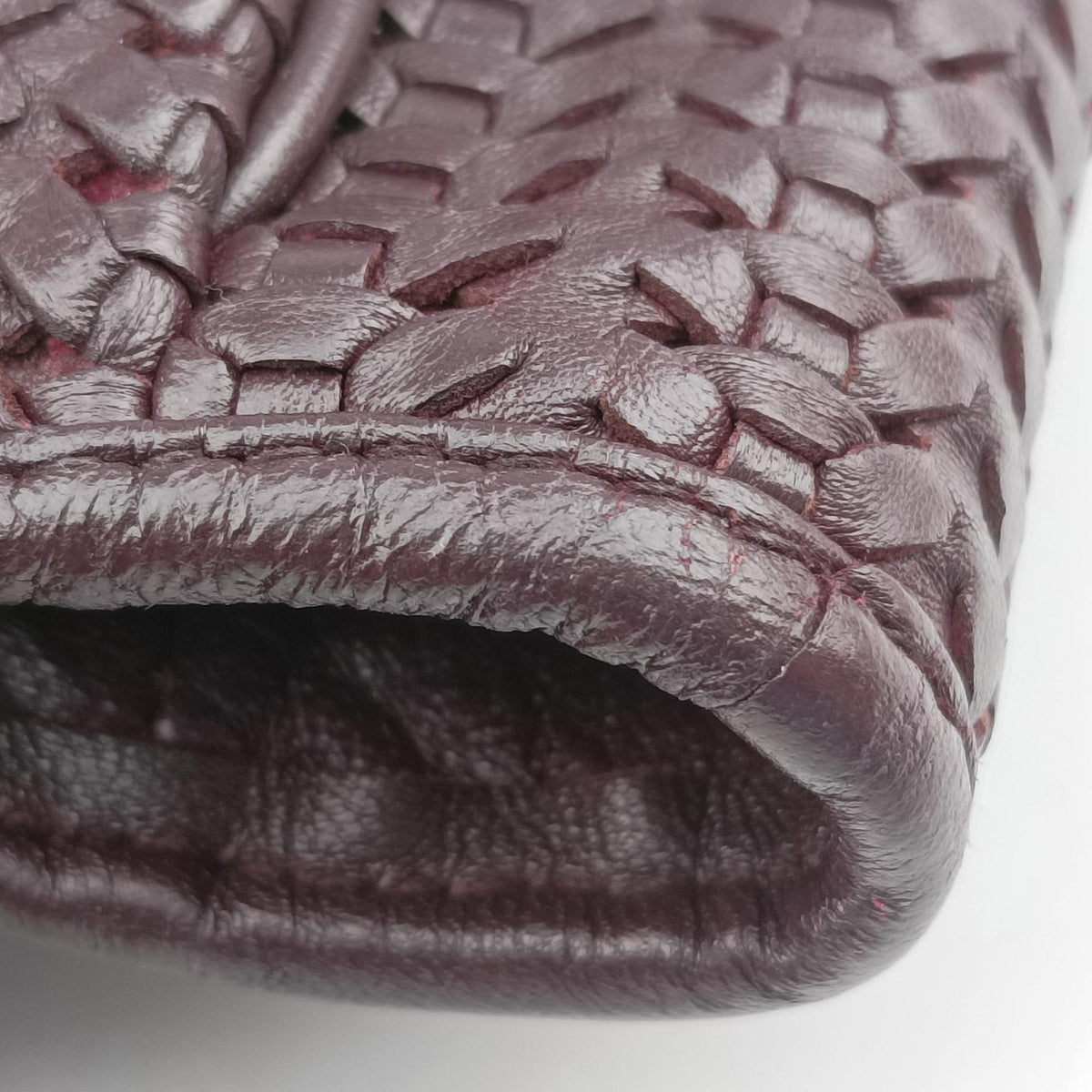 Secondhand Christian Dior Soft Lady Dior Intrecciato Tote Burgundy lambskin  handbag | stylenewstar