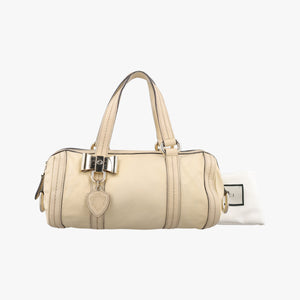 Pre-owned Gucci Hysteria Boston White Leather 181485 handbag | stylenewstar