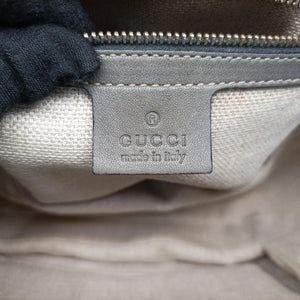 Pre-owned Gucci New Bamboo Gray leather 224964 shoulderbag | stylenewstar