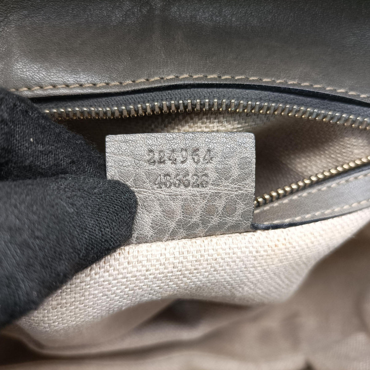 Pre-owned Gucci New Bamboo Gray leather 224964 shoulderbag | stylenewstar