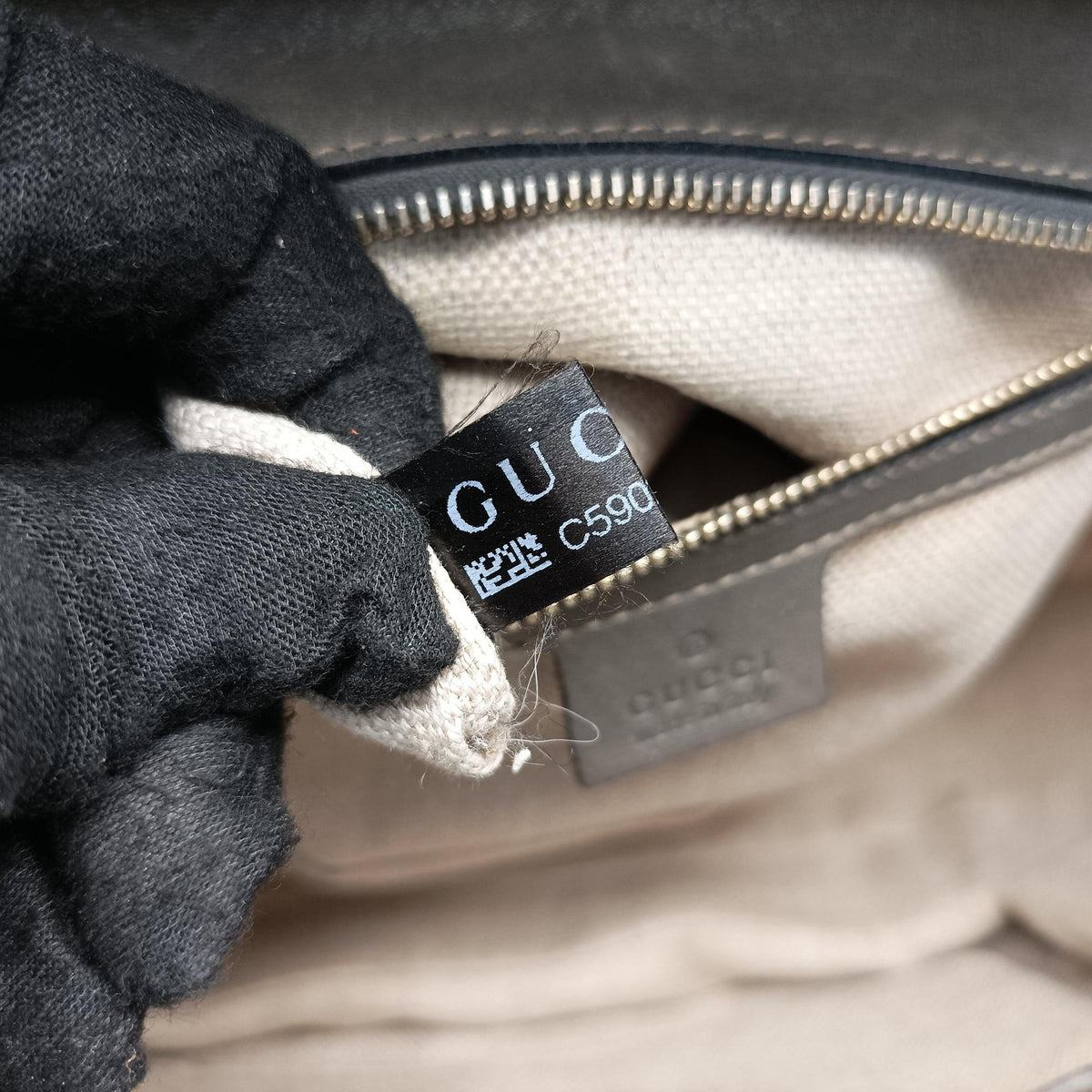 Pre-owned Gucci New Bamboo Gray leather 224964 shoulderbag | stylenewstar