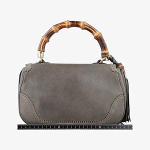 Pre-owned Gucci New Bamboo Gray leather 224964 shoulderbag | stylenewstar