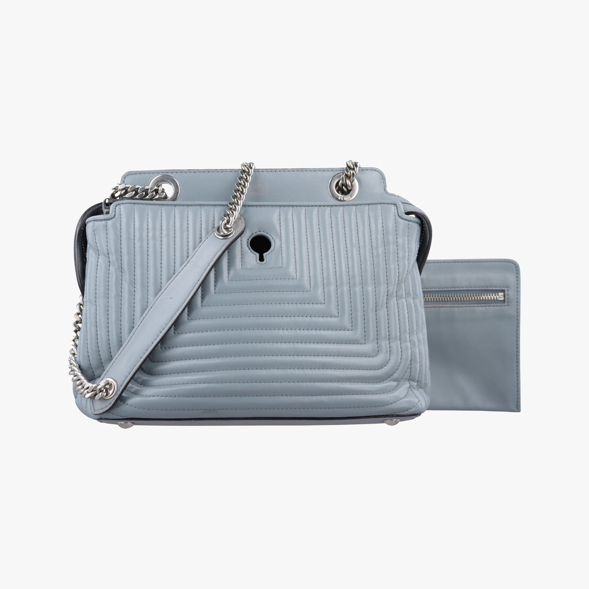 Pre-owned Fendi Dotcom Click Small Blue Leather 8BN299 shoulderbag | stylenewstar