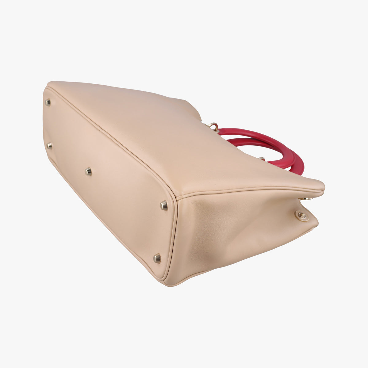 Pre-owned Christian Dior Diorissimo Beige×Red Leather  shoulderbag | stylenewstar