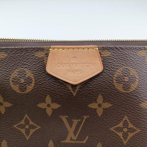 Pre-owned Louis Vuitton Multi Pochette Accessoir brown×ROSE CLAIRE Monogram Canvas M44840 shoulderbag | stylenewstar
