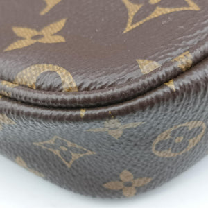 Pre-owned Louis Vuitton Multi Pochette Accessoir brown×ROSE CLAIRE Monogram Canvas M44840 shoulderbag | stylenewstar