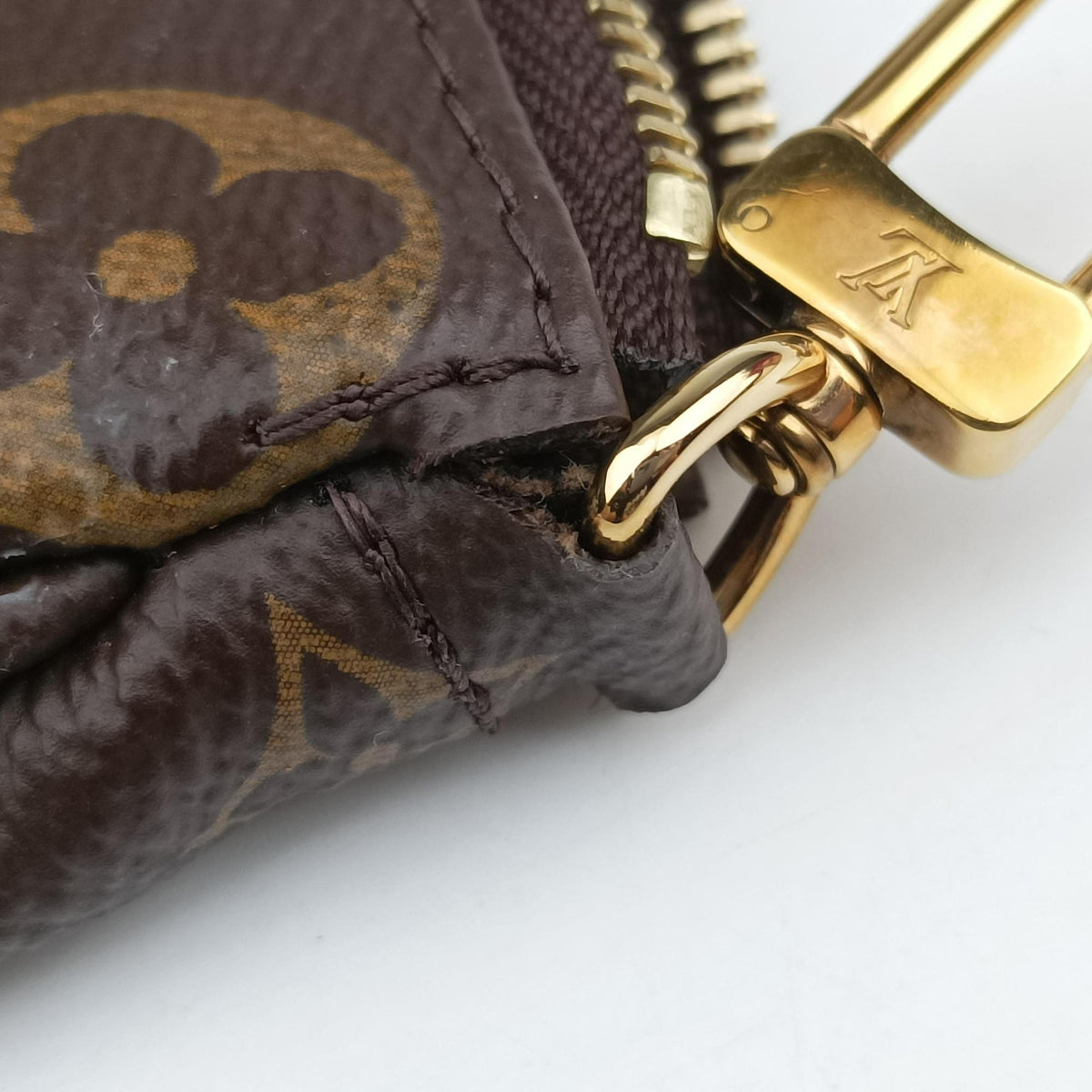 Pre-owned Louis Vuitton Multi Pochette Accessoir brown×ROSE CLAIRE Monogram Canvas M44840 shoulderbag | stylenewstar