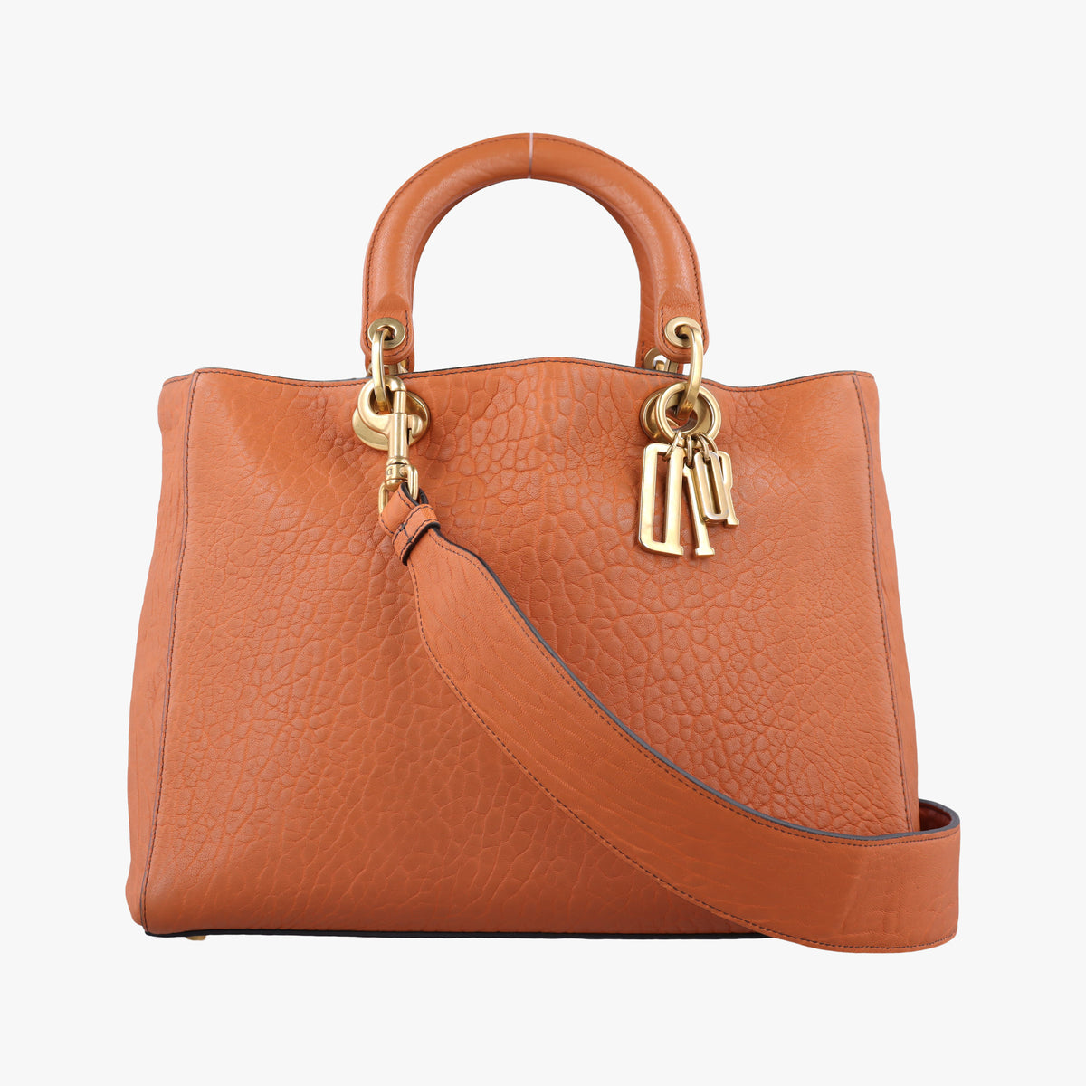 Secondhand Christian Dior Lady Dior Orange Leather  shoulderbag | stylenewstar