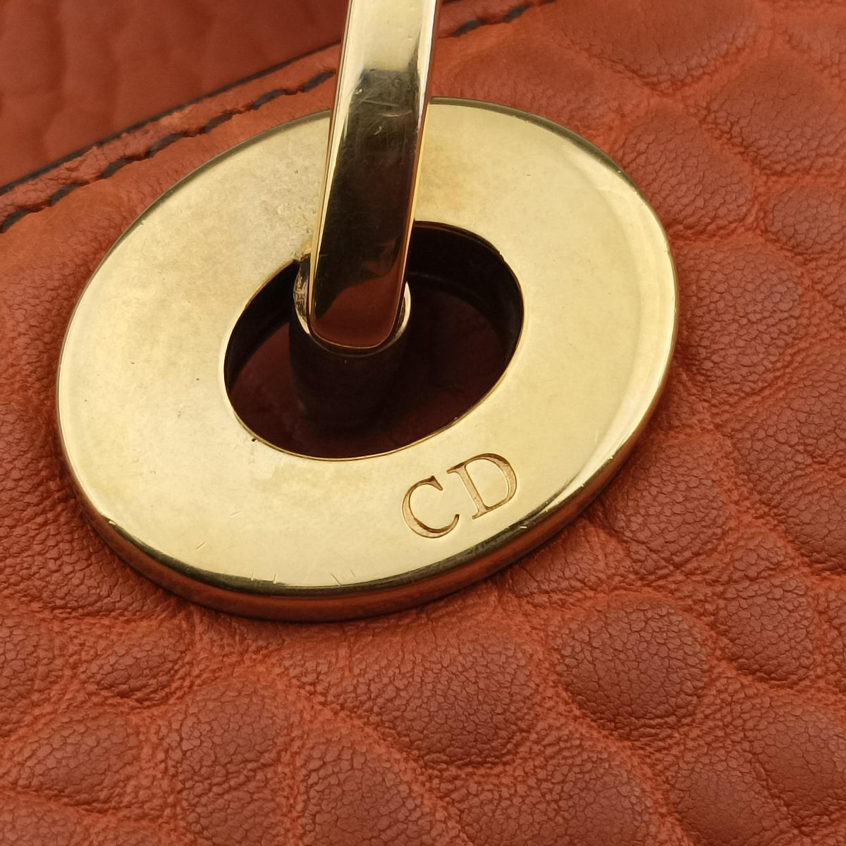 Secondhand Christian Dior Lady Dior Orange Leather  shoulderbag | stylenewstar