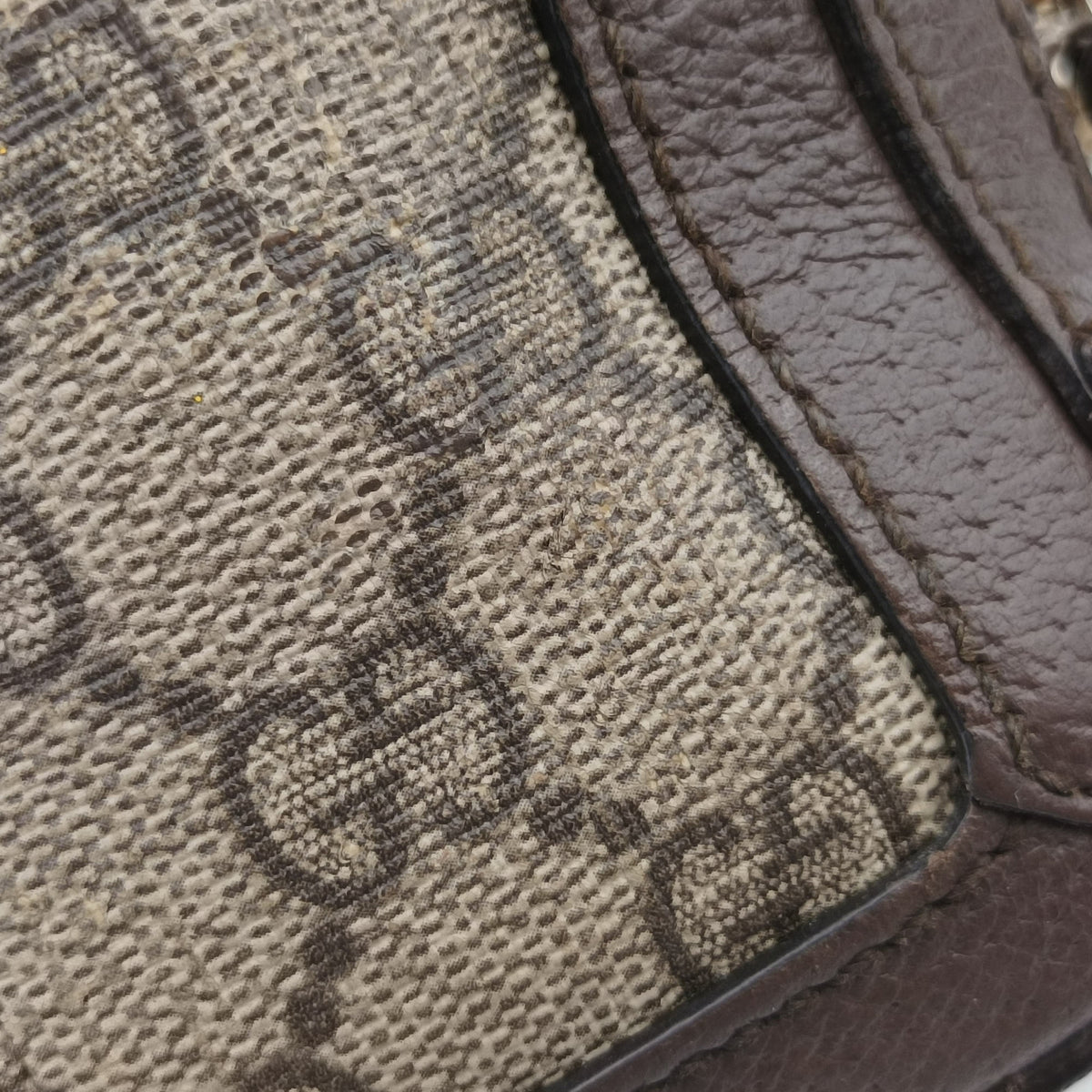 Secondhand Gucci Ophidia Brown×Beige PVC coated canvas×Leather 602576 shoulderbag | stylenewstar