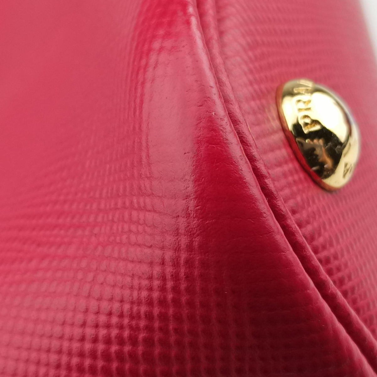 Vintage Prada Double Cuir Red SAFFIANO Leather B2756T handbag | stylenewstar
