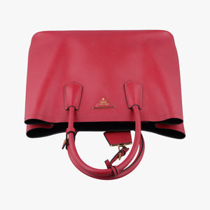 Vintage Prada Double Cuir Red SAFFIANO Leather B2756T handbag | stylenewstar