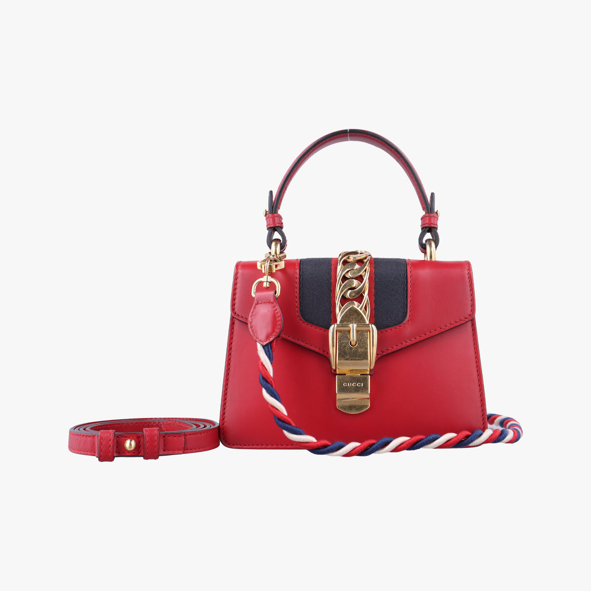 Pre-owned Gucci Sylvie Red Leather 470270 shoulderbag | stylenewstar