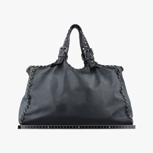 Pre-owned Bottega Veneta studs Gray Green lambskin  shoulderbag | stylenewstar