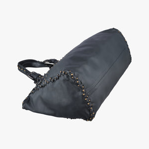 Pre-owned Bottega Veneta studs Gray Green lambskin  shoulderbag | stylenewstar