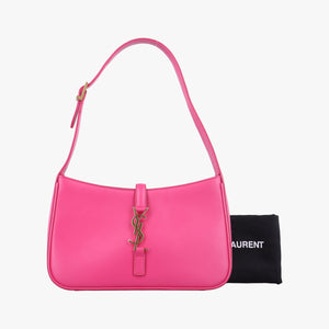 Pre-owned Yves Saint Laurent LE 5 a 7Mini Hobo Rose Leather 657223 handbag | stylenewstar