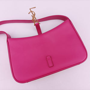 Pre-owned Yves Saint Laurent LE 5 a 7Mini Hobo Rose Leather 657223 handbag | stylenewstar
