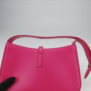 Pre-owned Yves Saint Laurent LE 5 a 7Mini Hobo Rose Leather 657223 handbag | stylenewstar