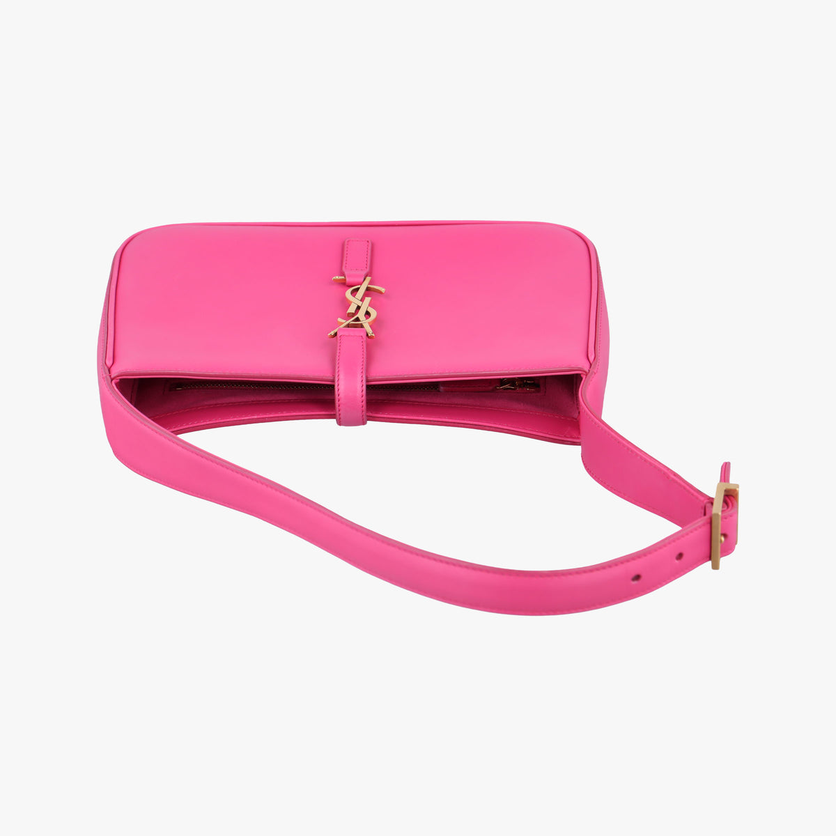 Pre-owned Yves Saint Laurent LE 5 a 7Mini Hobo Rose Leather 657223 handbag | stylenewstar