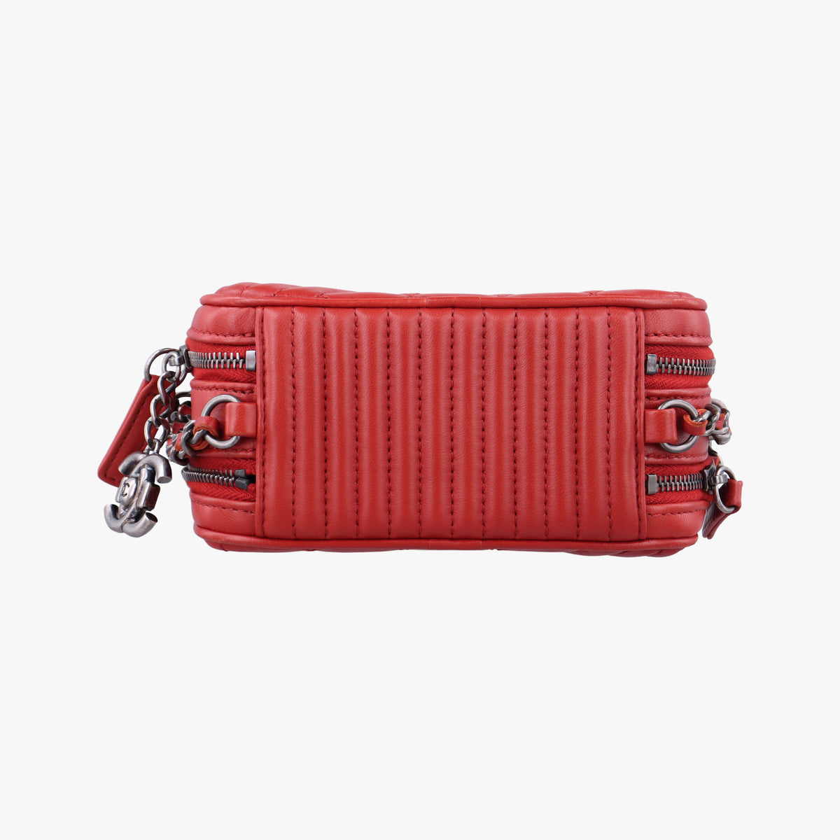 Secondhand Chanel Coco Boy Camera Case Red lambskin A92654 shoulderbag | stylenewstar
