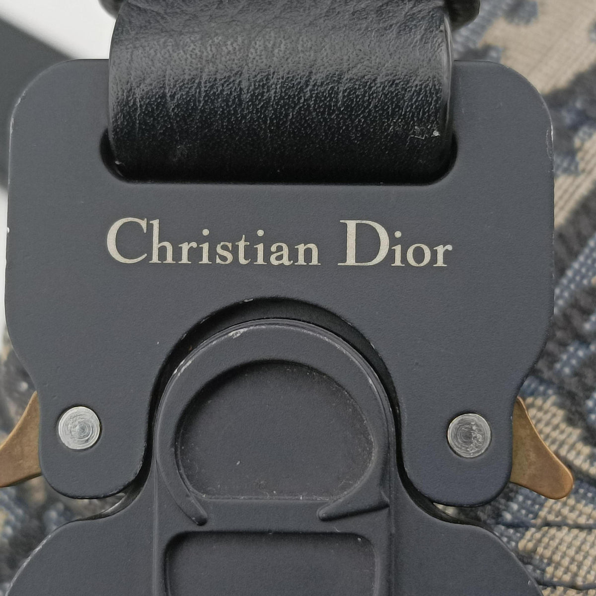 Pre-owned Christian Dior Saddle Navy Jacquard×Leather  bum bag/waist bag | stylenewstar