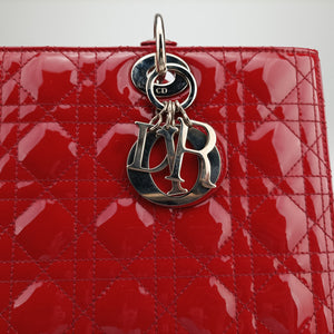 Secondhand Christian Dior Lady Dior Red Patent  handbag | stylenewstar