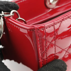 Secondhand Christian Dior Lady Dior Red Patent  handbag | stylenewstar