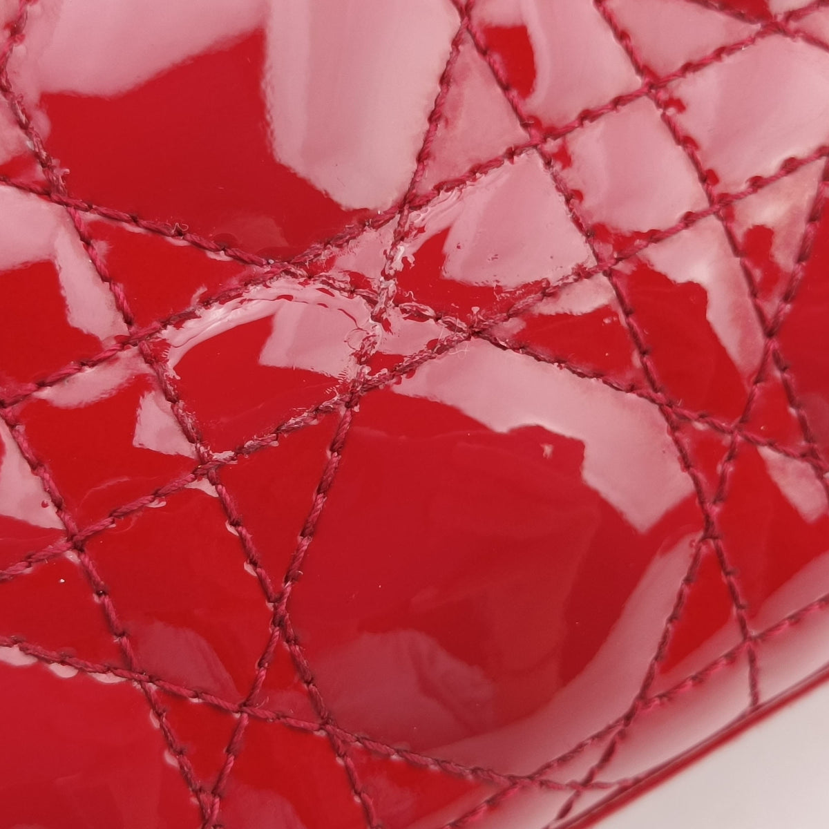 Secondhand Christian Dior Lady Dior Red Patent  handbag | stylenewstar