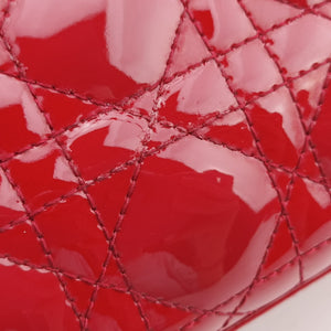 Secondhand Christian Dior Lady Dior Red Patent  handbag | stylenewstar