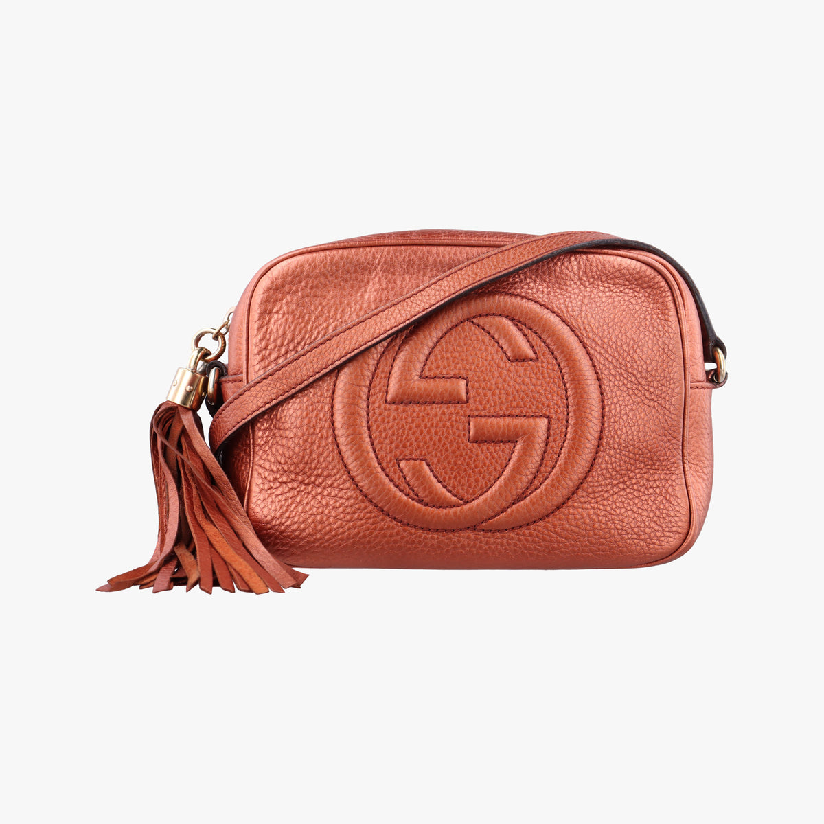 Pre-owned Gucci Soho Gold Brown leather 308364 shoulderbag | stylenewstar