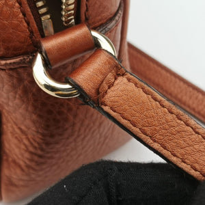 Pre-owned Gucci Soho Gold Brown leather 308364 shoulderbag | stylenewstar