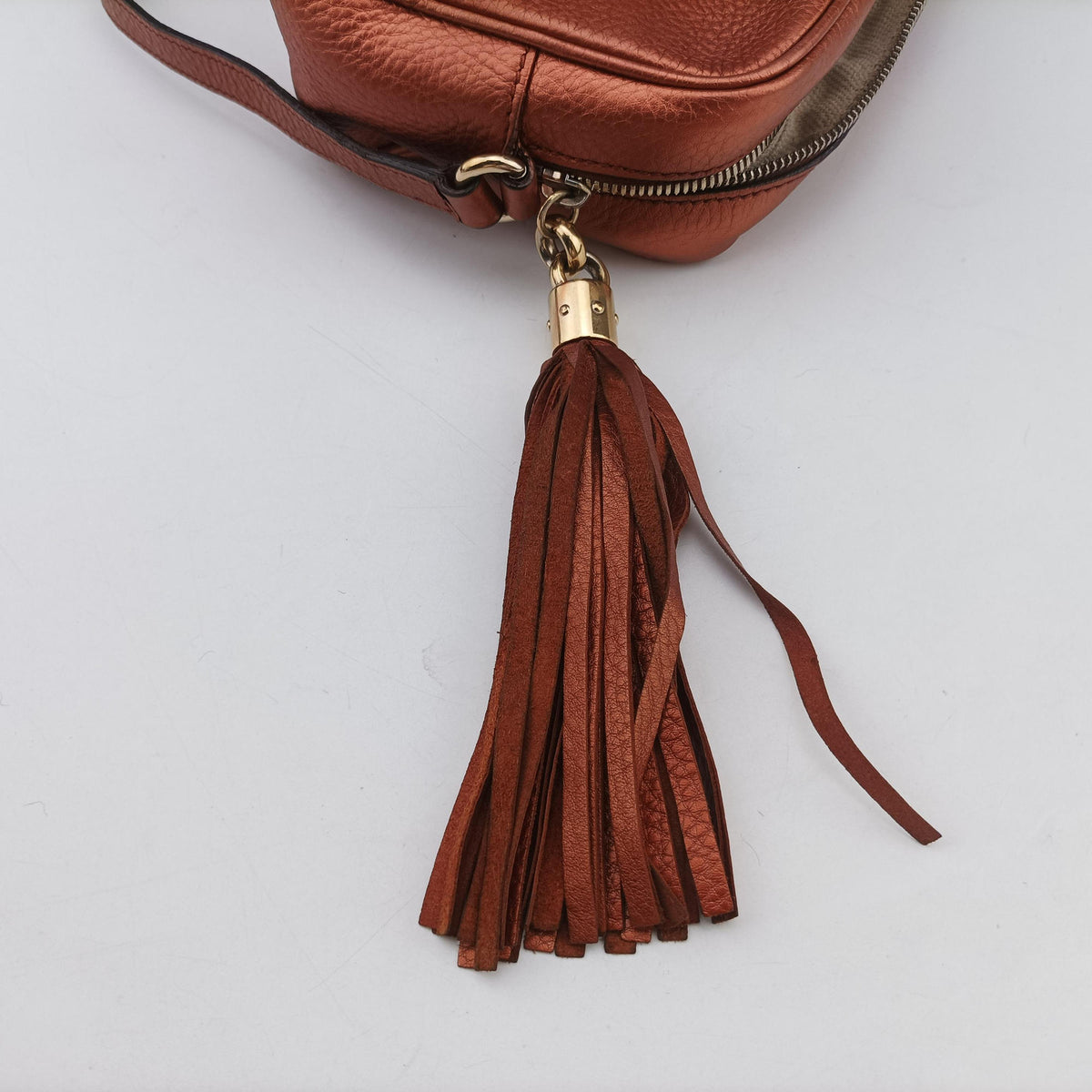 Pre-owned Gucci Soho Gold Brown leather 308364 shoulderbag | stylenewstar