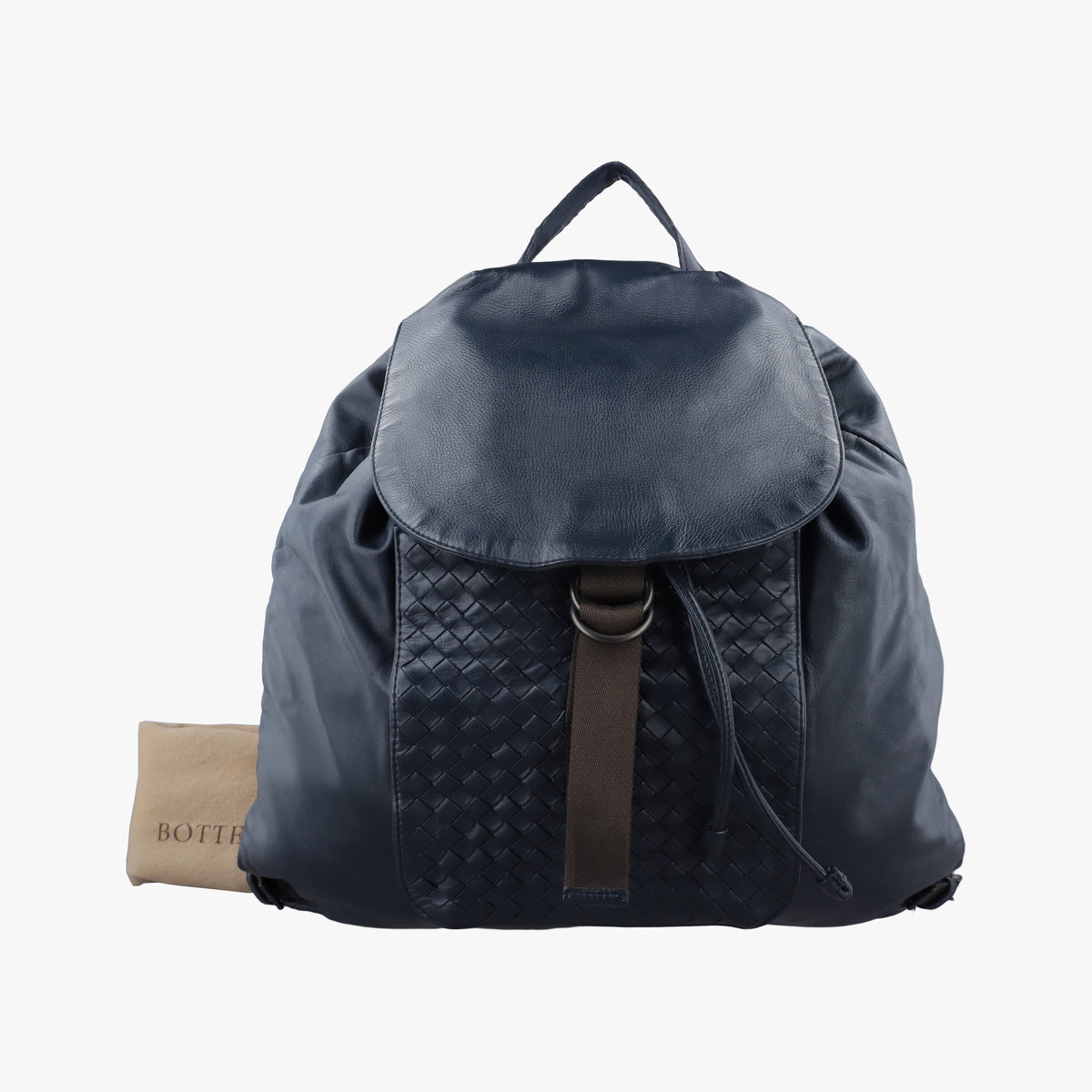 Pre-owned Bottega Veneta Intrecciato Navy Lambskin  backpack/rucksack | stylenewstar