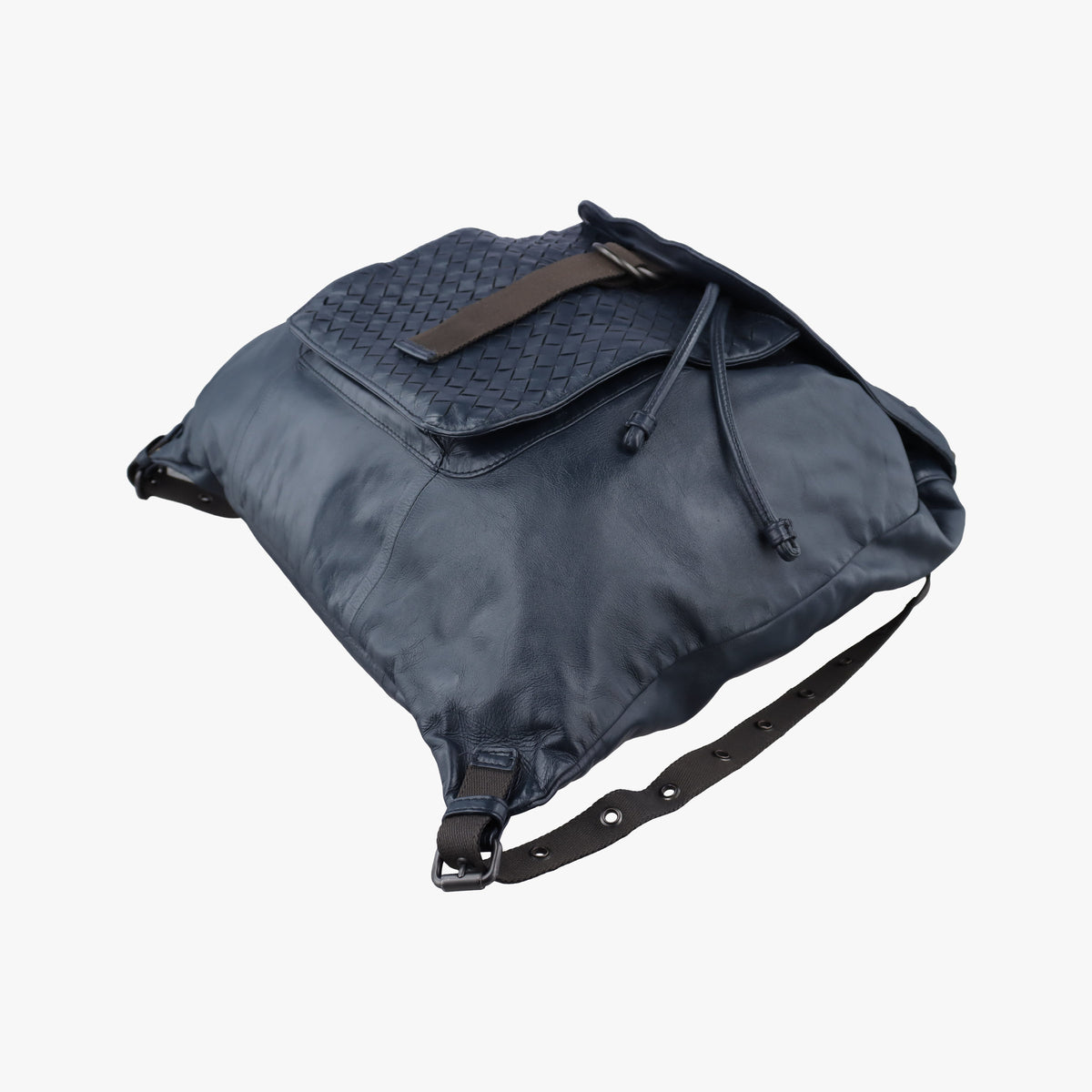 Pre-owned Bottega Veneta Intrecciato Navy Lambskin  backpack/rucksack | stylenewstar