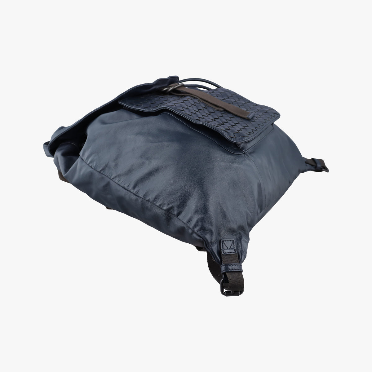 Pre-owned Bottega Veneta Intrecciato Navy Lambskin  backpack/rucksack | stylenewstar