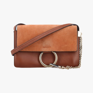 Pre-owned Chloe FAYE Brown Suede × leather  shoulderbag | stylenewstar