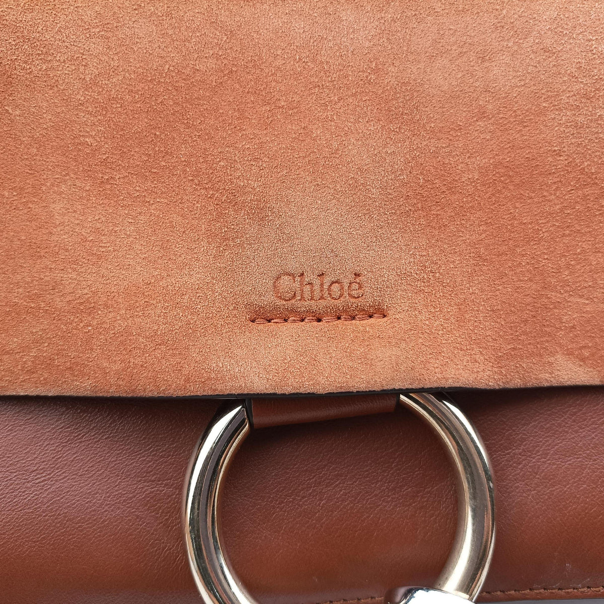 Pre-owned Chloe FAYE Brown Suede × leather  shoulderbag | stylenewstar