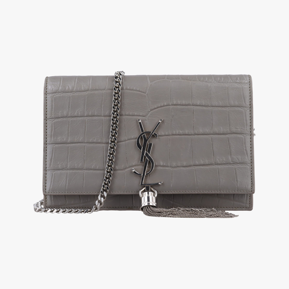 Vintage Yves Saint Laurent KATE Grey Leather 452159 shoulderbag | stylenewstar