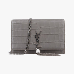 Vintage Yves Saint Laurent KATE Grey Leather 452159 shoulderbag | stylenewstar