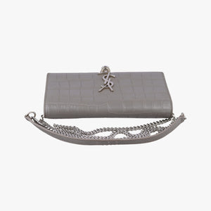 Vintage Yves Saint Laurent KATE Grey Leather 452159 shoulderbag | stylenewstar