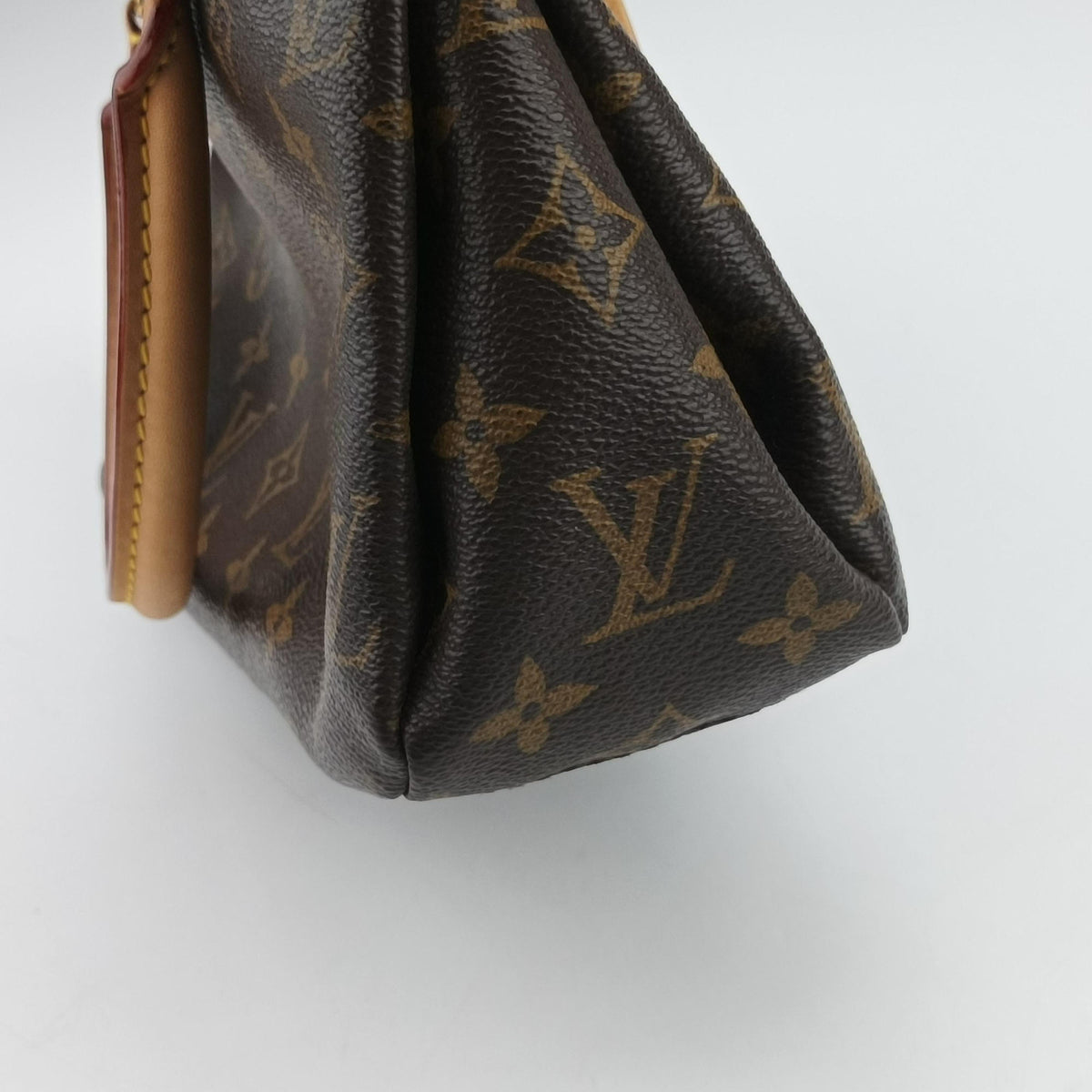 Pre-owned Louis Vuitton Pallas BB brown×CERISE Monogram Canvas×calf leather M41241 shoulderbag | stylenewstar